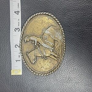 Vintage cowboy western horse belt buckle